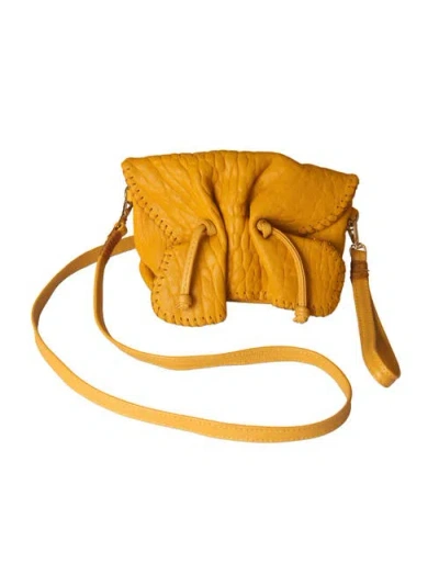 Carlos Falchi Mini Butterfly Lambskin Convertible Crossbody Bag In Orange