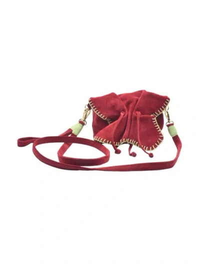 Carlos Falchi Mini Butterfly Suede Leather Bag In Black