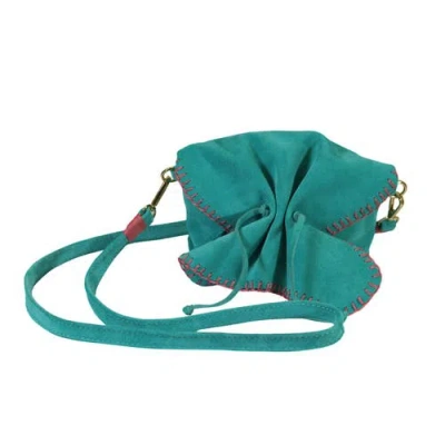 Carlos Falchi Mini Butterfly Suede Leather Bag In Green