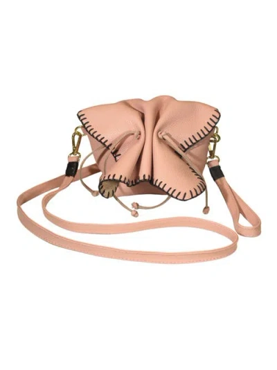 Carlos Falchi Mini Butterfly Tog Grain Leather Bag In Pink