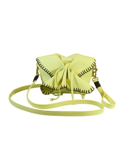 Carlos Falchi Mini Butterfly Tog Grain Leather Bag In Yellow