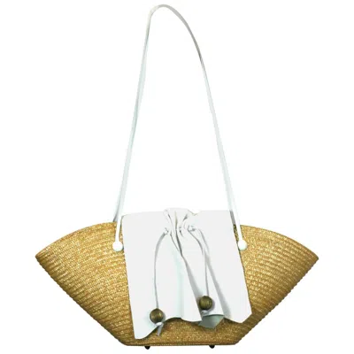 Pre-owned Carlos Falchi Oversized Straw Tote In Sand