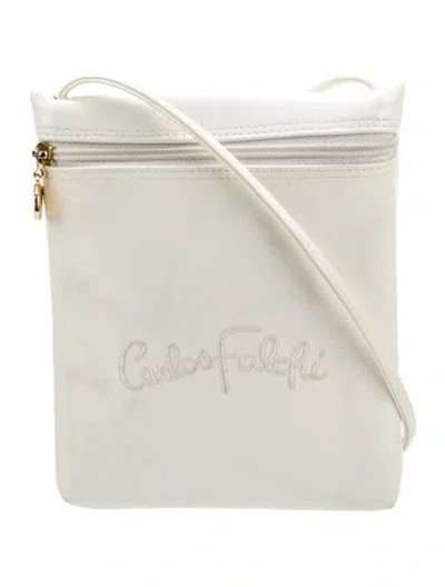 Pre-owned Carlos Falchi Patent Leather Crossbody Bag In Neutral