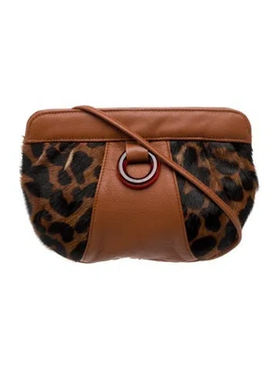 Pre-owned Carlos Falchi Ponyhair Crossbody Bag In Brown