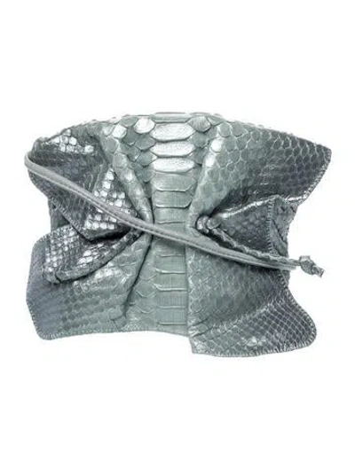 Pre-owned Carlos Falchi Python Crossbody Bag In Blue