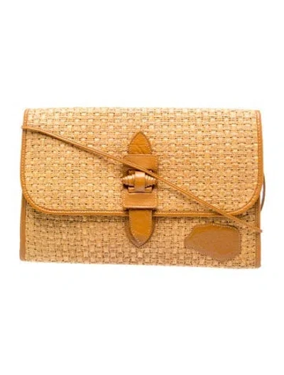 Pre-owned Carlos Falchi Raffia Shoulder Bag In Neutrals
