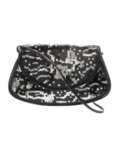 Pre-owned Carlos Falchi Sequins Crossbody Bag Vintage In Black