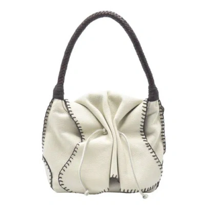 Carlos Falchi Shoulder Butterfly Top Grain Leather Bag In Neutral
