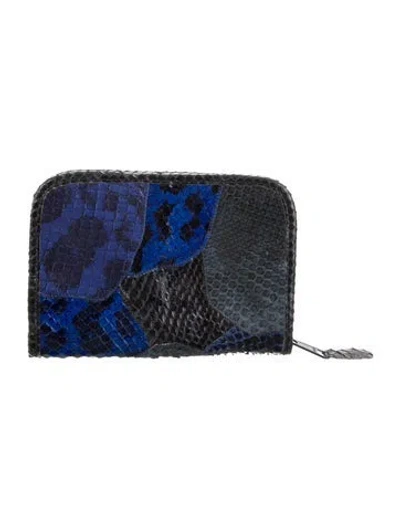 Pre-owned Carlos Falchi Snakeskin Travel Bag In Blue