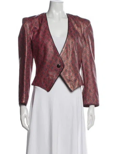 Pre-owned Carlos Falchi Vintage 1980's Jacket In Red