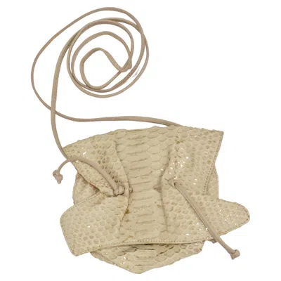 Pre-owned Carlos Falchi Vintage Crossbody Drawstring Mini Handbag In Sand