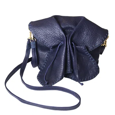 Carlos Falchi Women's Blue Butterfly Lambskin Bag - Navy