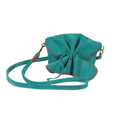 Carlos Falchi Women's Blue Mini Butterfly Suede Leather Bag - Sky