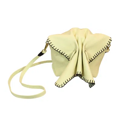 Carlos Falchi Women's Yellow Butterfly Leather Bag - Lemon