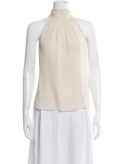 Pre-owned Carlos Miele Halterneck Sleeveless Top In Neutral