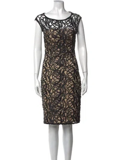 Pre-owned Carlos Miele Lace Pattern Knee-length Dress In Black