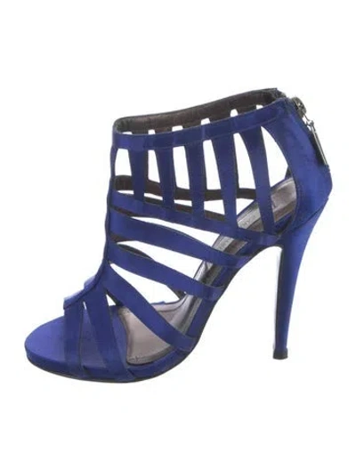 Pre-owned Carlos Miele Satin Sandals In Blue