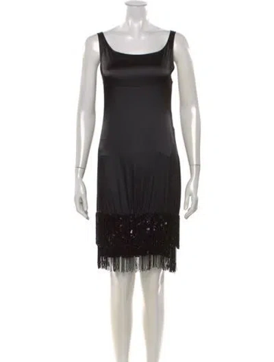 Pre-owned Carlos Miele Scoop Neck Mini Dress In Black