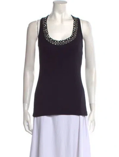 Pre-owned Carlos Miele Scoop Neck Sleeveless Top In Black