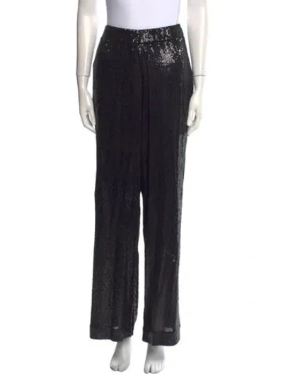 Pre-owned Carlos Miele Sequin Wide Leg Pants In Black