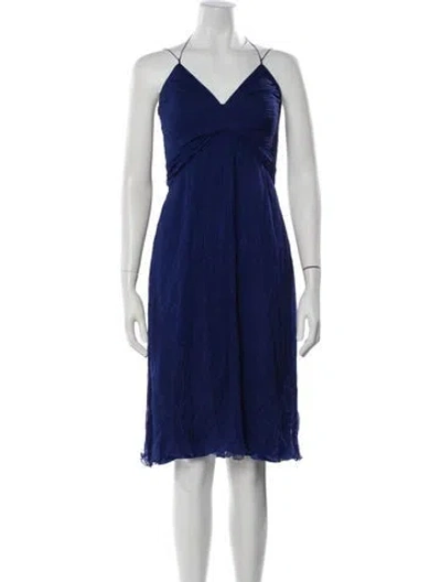 Pre-owned Carlos Miele Silk Knee-length Dress In Blue