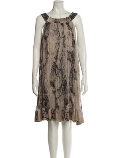Pre-owned Carlos Miele Silk Knee-length Dress In Neutral