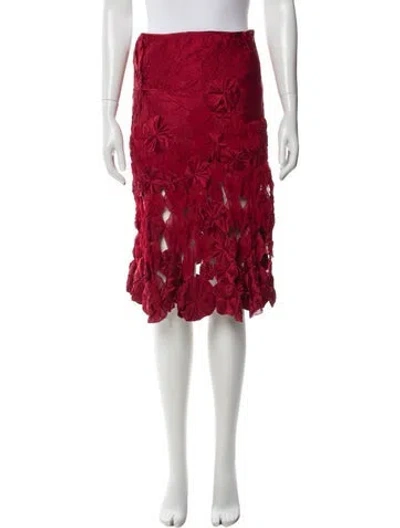 Pre-owned Carlos Miele Silk Knee-length Skirt In Red