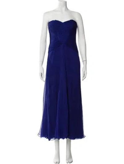 Pre-owned Carlos Miele Silk Long Dress In Blue