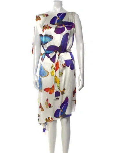 Pre-owned Carlos Miele Silk Midi Length Dress In Multicolor