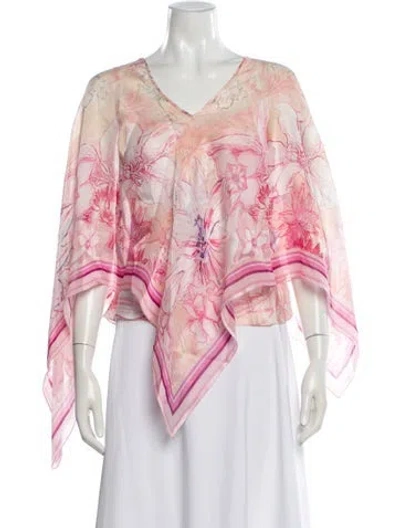 Pre-owned Carlos Miele Silk Printed Set In Pink