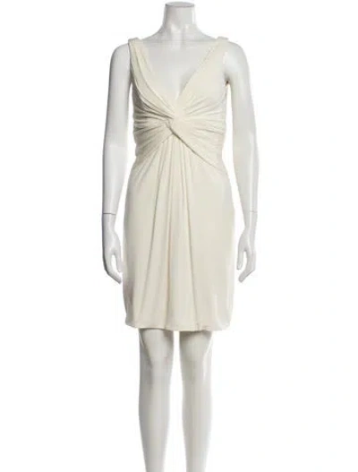 Pre-owned Carlos Miele V-neck Mini Dress In White