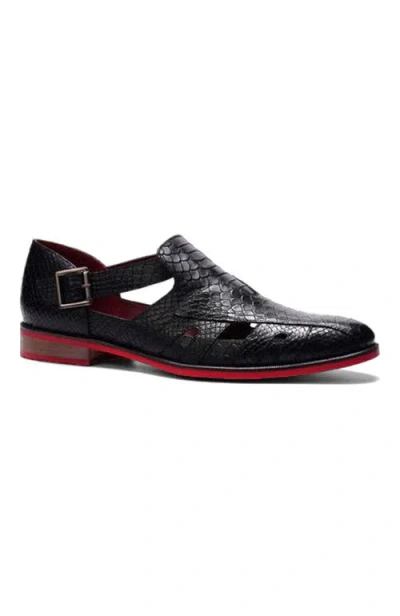 Carlos Santana Aura Fisherman Sandal In Black