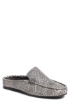 Carlos Santana Hector Snake Embossed Leather Mule In White/black