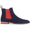 Carlos Santana Mantra Chelsea Boot In Deep Blue Suede