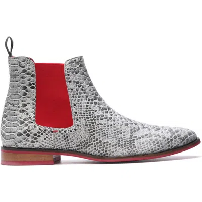 Carlos Santana Mantra Chelsea Boot In White Snake