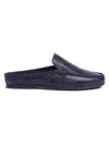 Carlos Santana Men's Hector Python-embossed Mules In Navy