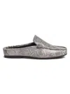 Carlos Santana Hector Snake Embossed Leather Mule In White