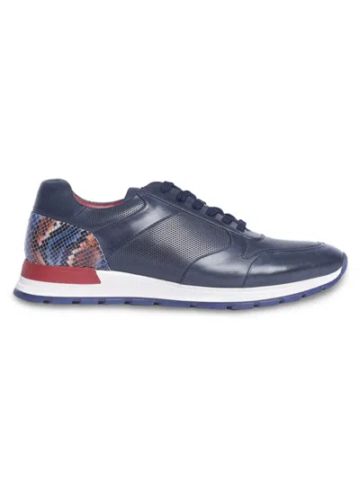 Carlos Santana Men's The Hazel Low Top Leather Sneakers In Navy