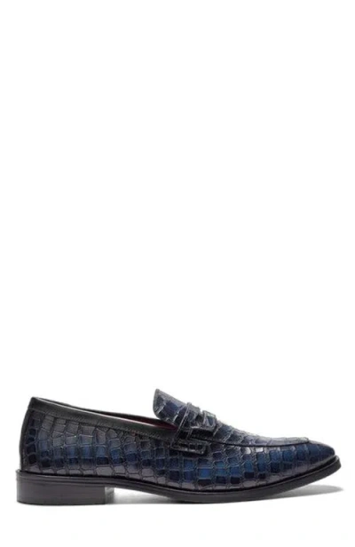 Carlos Santana Nocturne Penny Loafer In Blue