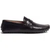 Carlos Santana Ritchie Penny Loafer In Black Croco