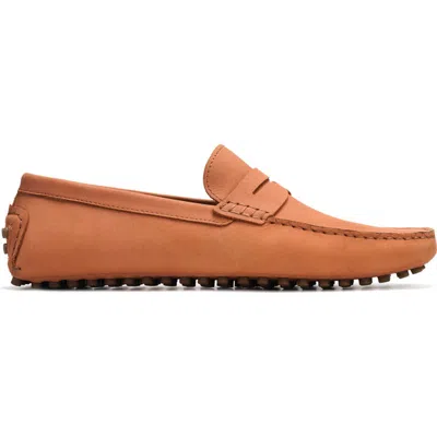 Carlos Santana Ritchie Penny Loafer In Peach Nubuck