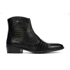 Carlos Santana Zappa Cowboy Boot In Black Croco