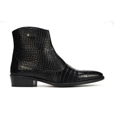 Carlos Santana Zappa Cowboy Boot In Black Croco