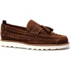 Carlos Santana Zenith Tassel Loafer In Brown
