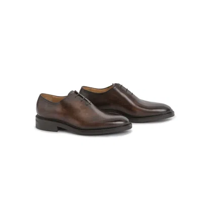 Pre-owned Carlos Santos Leather Wholecut Shoes Brown Coimbra Goodyear Welted 9289
