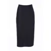 Carloslines Women's Bias Satin Skirt In Black Solid