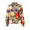 Carloslines Women's Button Down Long Sleeve Shirt In Digital Floral Print