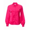 Carloslines Women's Button Down Long Sleeve Shirt In Rose Pink Solid In Pink