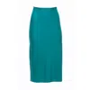 Carloslines Women's Green Bias Skirt In Emerald Solid