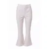 Carloslines Women's Neutrals Pu Leather Skinny Flare Pant In Khaki Solid
